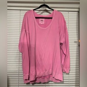 Aerie pink swoop neck sweatshirt